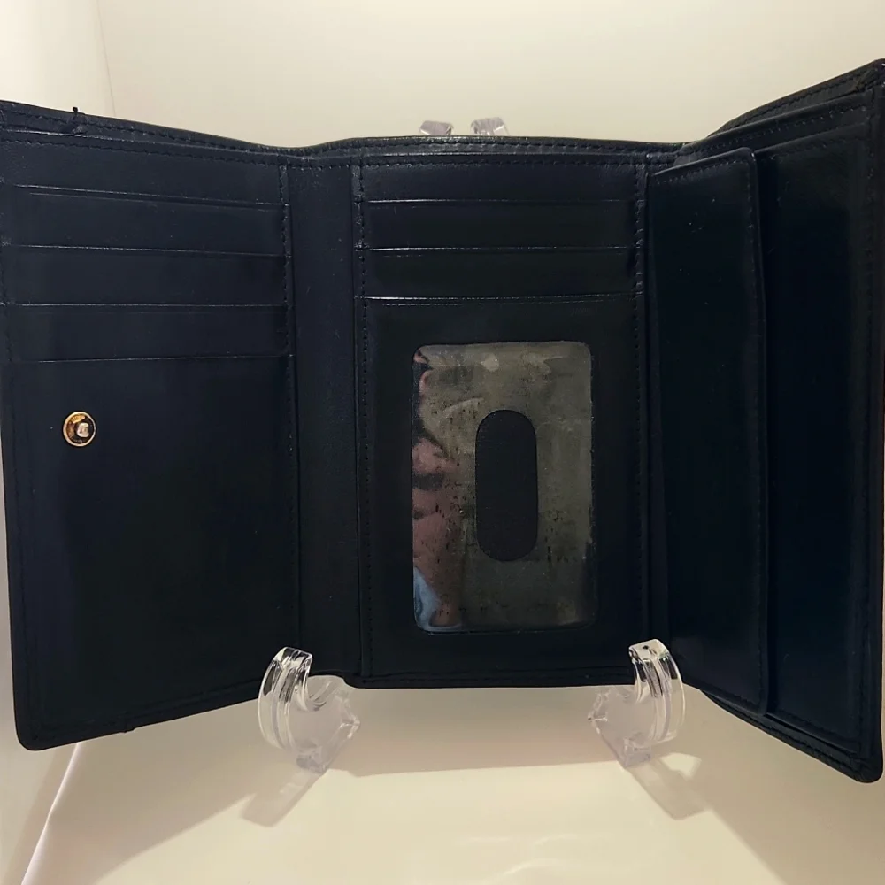 MCM Trifold Quilted Black Leather Wallet - Picture 3 of 11